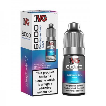 Bubblegum Berry Wave Nic Salt E-Liquid by IVG 6000 Bar Salts 