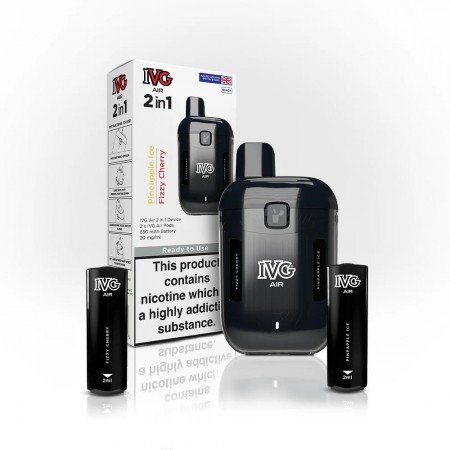 Black IVG Air 2 in 1 Rechargeable Disposable Vape Starter Kit