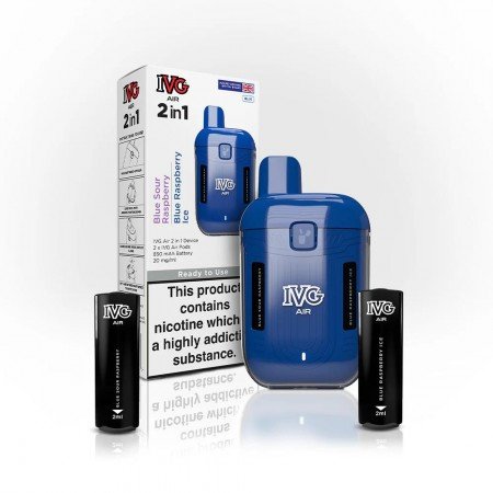 Blue IVG Air 2 in 1 Rechargeable Disposable Vape Starter Kit