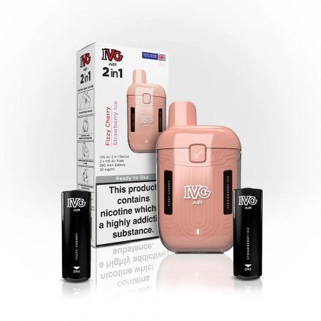 Pink IVG Air 2 in 1 Rechargeable Disposable Vape Starter Kit