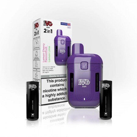 Purple IVG Air 2 in 1 Rechargeable Disposable Vape Starter Kit