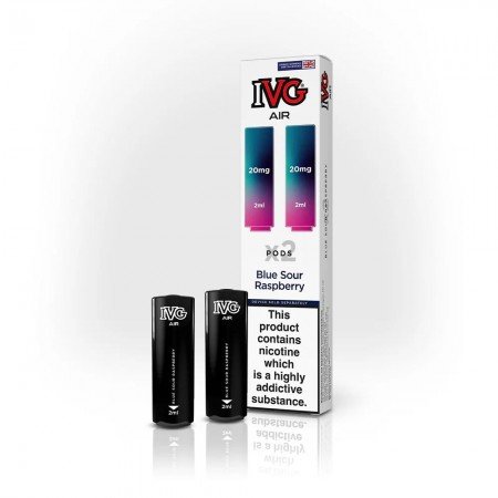 Blue Sour Raspberry  IVG Air Prefilled Disposable Vape Pods 20mg (Pack Of 2)