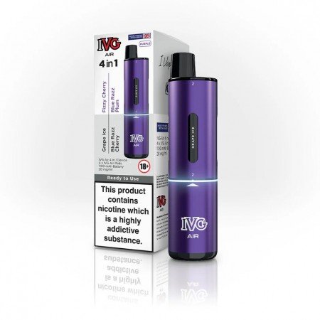 Purple IVG Air 4 in 1 Rechargeable Disposable Vape Starter Kit