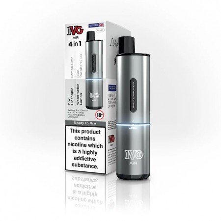 Silver IVG Air 4 in 1 Rechargeable Disposable Vape Starter Kit