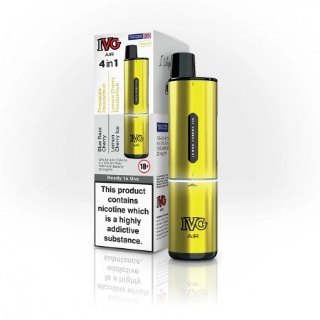 Yellow IVG Air 4 in 1 Rechargeable Disposable Vape Starter Kit