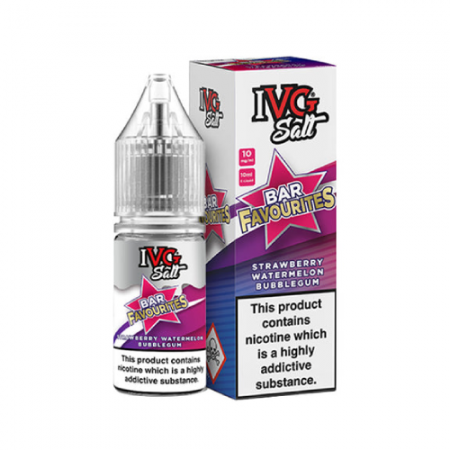 Strawberry Watermelon Bubblegum Nic Salt E-Liquid by IVG Bar Salt Favourites 