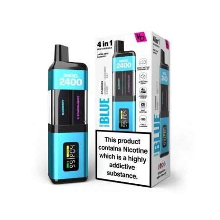 Blue Edition Angel 2400 4-in-1 Rechargeable Disposable Vape kit by Vapes Bars 20mg