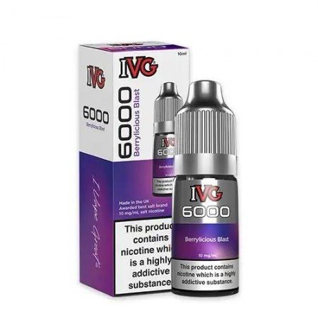 Berrylicious Blast Nic Salt E-Liquid by IVG 6000 Bar Salts 